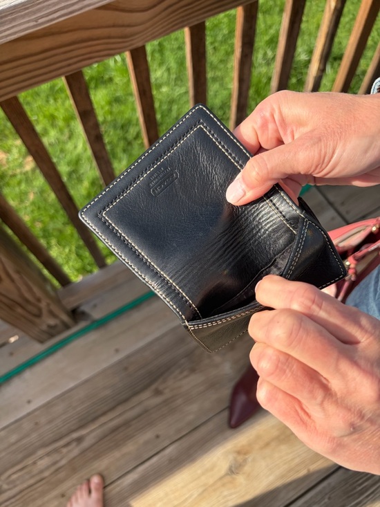 vintage y2k Coach mini Black Leather Card Case/Wallet *very good** - Picture 3 of 7